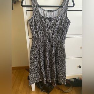 Retrolicious Black and White Cat Print Mini Dress